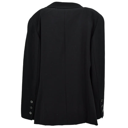 Chanel Double Breasted Jacket Black 97P #46