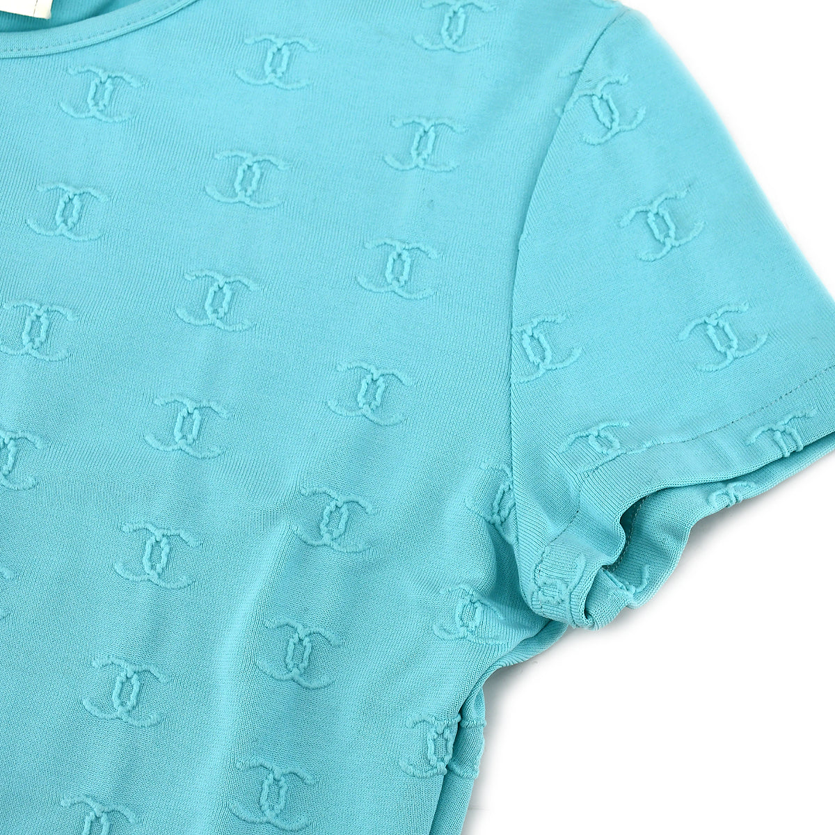 Chanel Cropped T-shirt Light Blue 97P #36