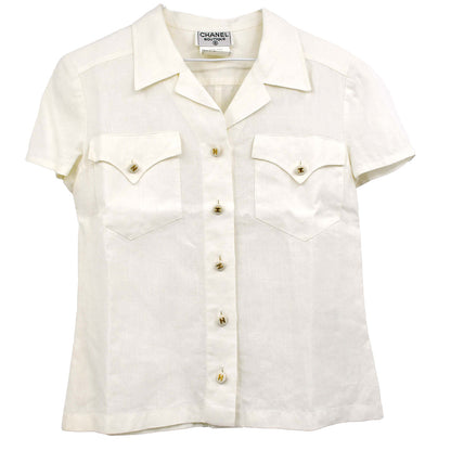 Chanel Shirt White 97P #38