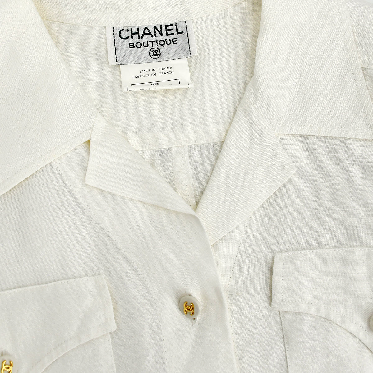 Chanel Shirt White 97P #38