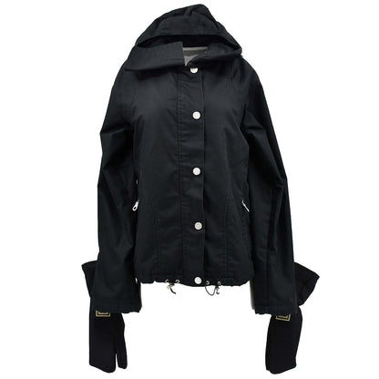 Chanel Sport Line Zip Up Hooded Jacket Black 02A #40
