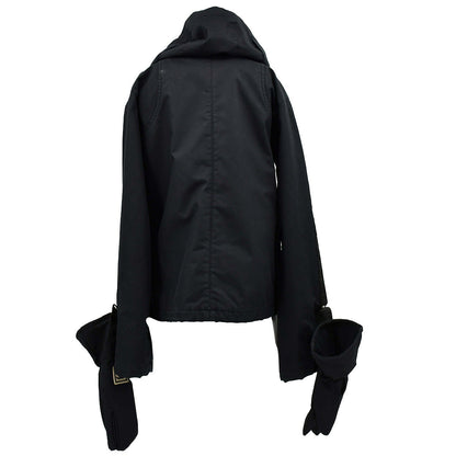 Chanel Sport Line Zip Up Hooded Jacket Black 02A #40