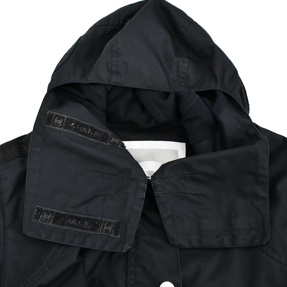 Chanel Sport Line Zip Up Hooded Jacket Black 02A #40