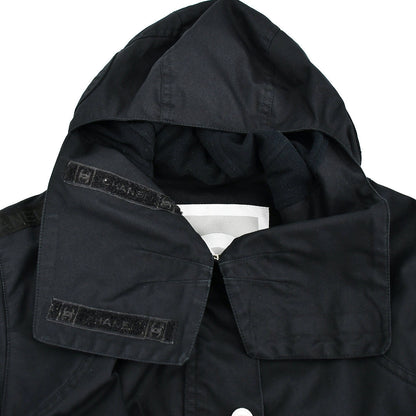 Chanel Sport Line Zip Up Hooded Jacket Black 02A #40