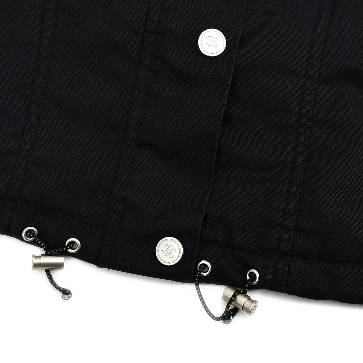 Chanel Sport Line Zip Up Hooded Jacket Black 02A #40