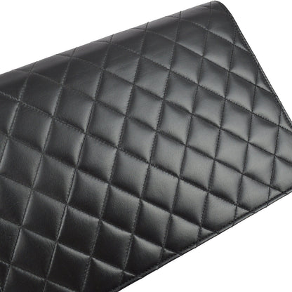 Chanel 2006-2008 Black Lambskin Turnlock Medium Half Flap Shoulder Bag