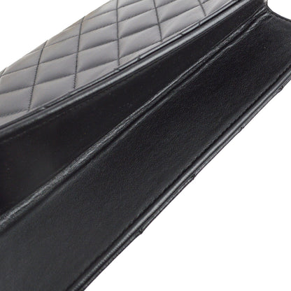 Chanel 2006-2008 Black Lambskin Turnlock Medium Half Flap Shoulder Bag