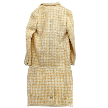 Chanel Setup Suit Jacket Skirt Ivory 96P #38 #40