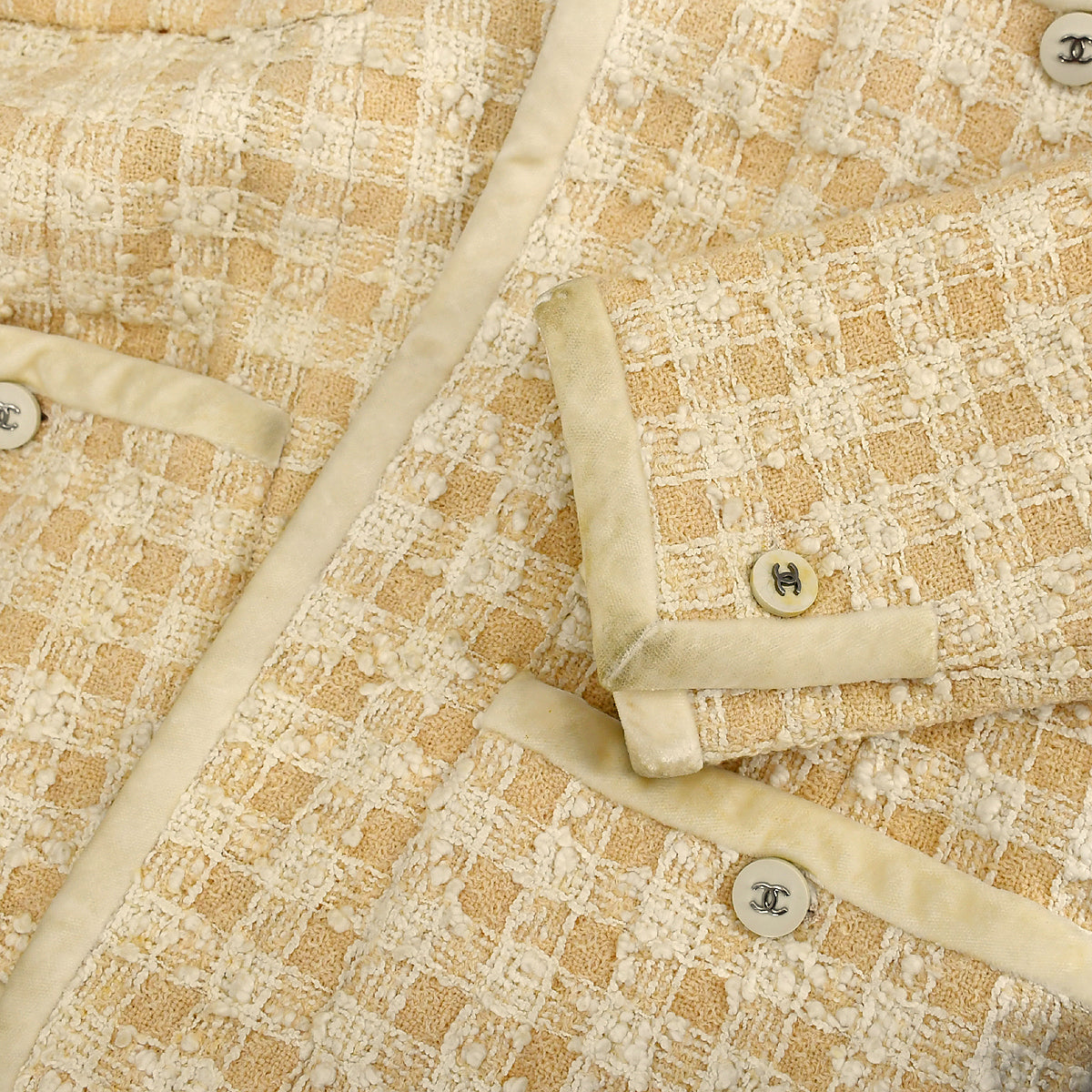 Chanel Setup Suit Jacket Skirt Ivory 96P #38 #40
