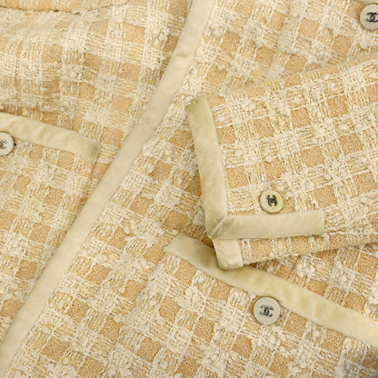 Chanel Setup Suit Jacket Skirt Ivory 96P #38 #40