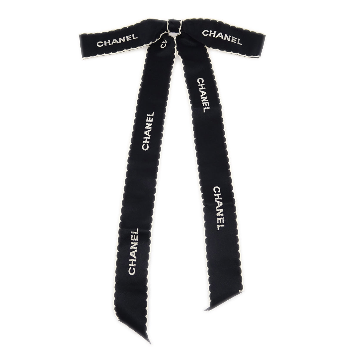 Chanel Bow Brooch Pin Black