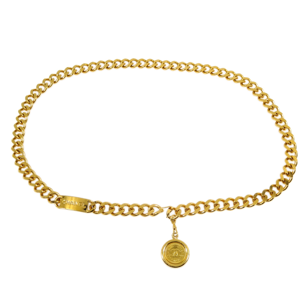 Chanel Medallion Chain Belt Gold 94A Small Good