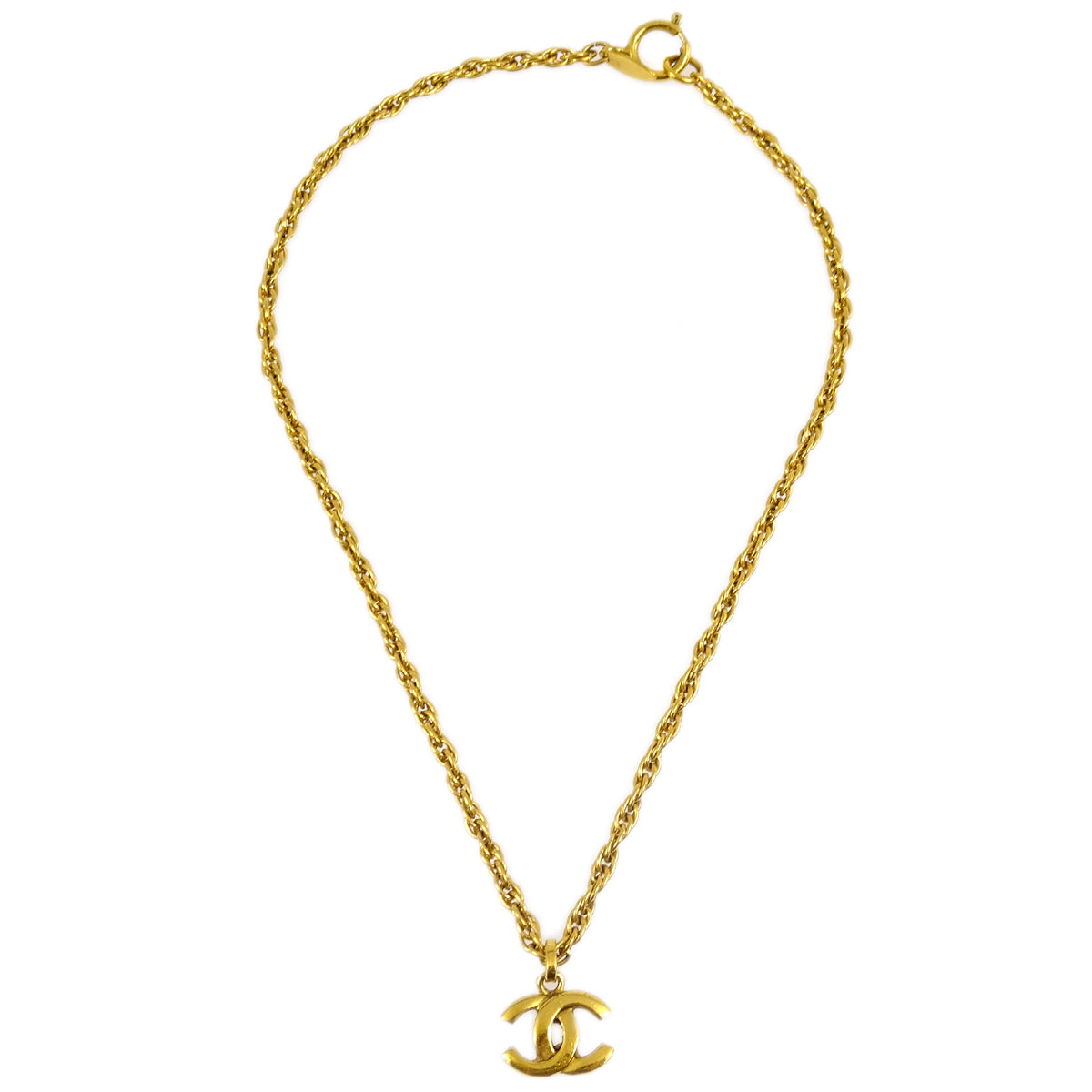 Chanel Gold CC Pendant Necklace
