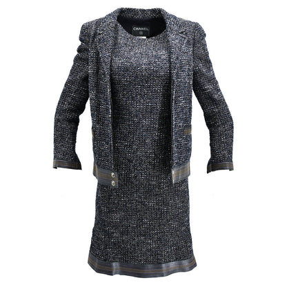 Chanel Setup Suit Jacket Dress Navy 04A #36