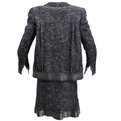 Chanel Setup Suit Jacket Dress Navy 04A #36