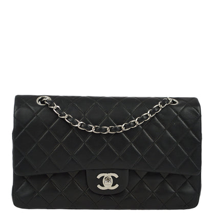 Chanel 2000-2001 Black Lambskin Medium Classic Double Flap Shoulder Bag