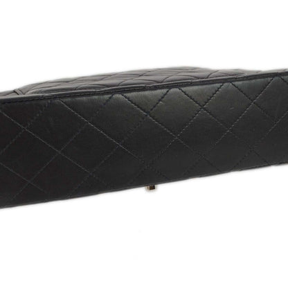 Chanel 2000-2001 Black Lambskin Medium Classic Double Flap Shoulder Bag
