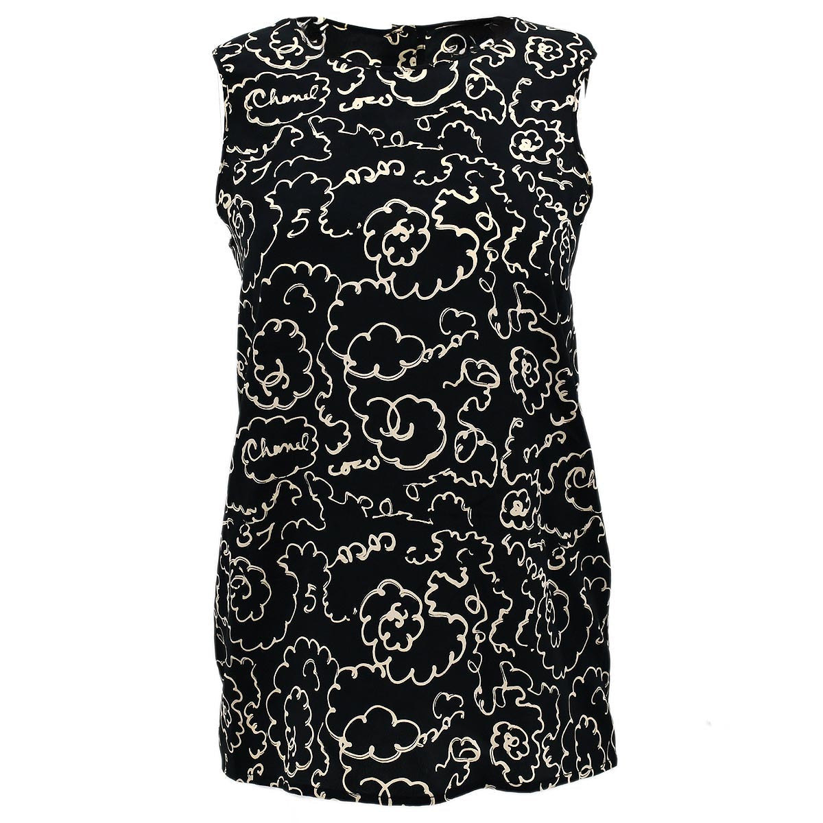 Chanel Sleeveless Tops Black