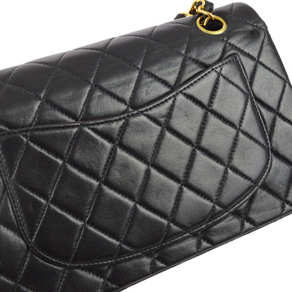 Chanel 2000-2001 Black Lambskin Small Classic Double Flap Shoulder Bag