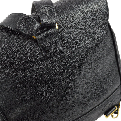 Chanel 1996-1997 Black Caviar Triple CC Backpack
