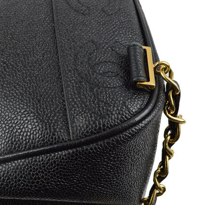 Chanel 1996-1997 Black Caviar Triple CC Backpack