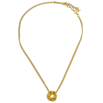 Chanel Chain Pendant Necklace Gold 98A