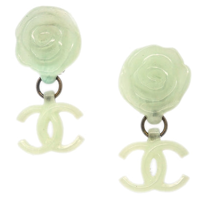 Chanel Dangle Earrings Clip-On Light Green 02P