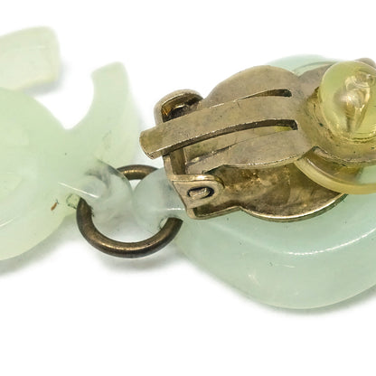 Chanel Dangle Earrings Clip-On Light Green 02P