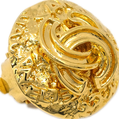 Chanel Button Earrings Clip-On Gold 95A