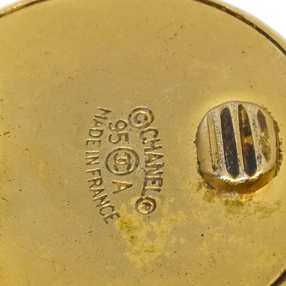 Chanel Button Earrings Clip-On Gold 95A