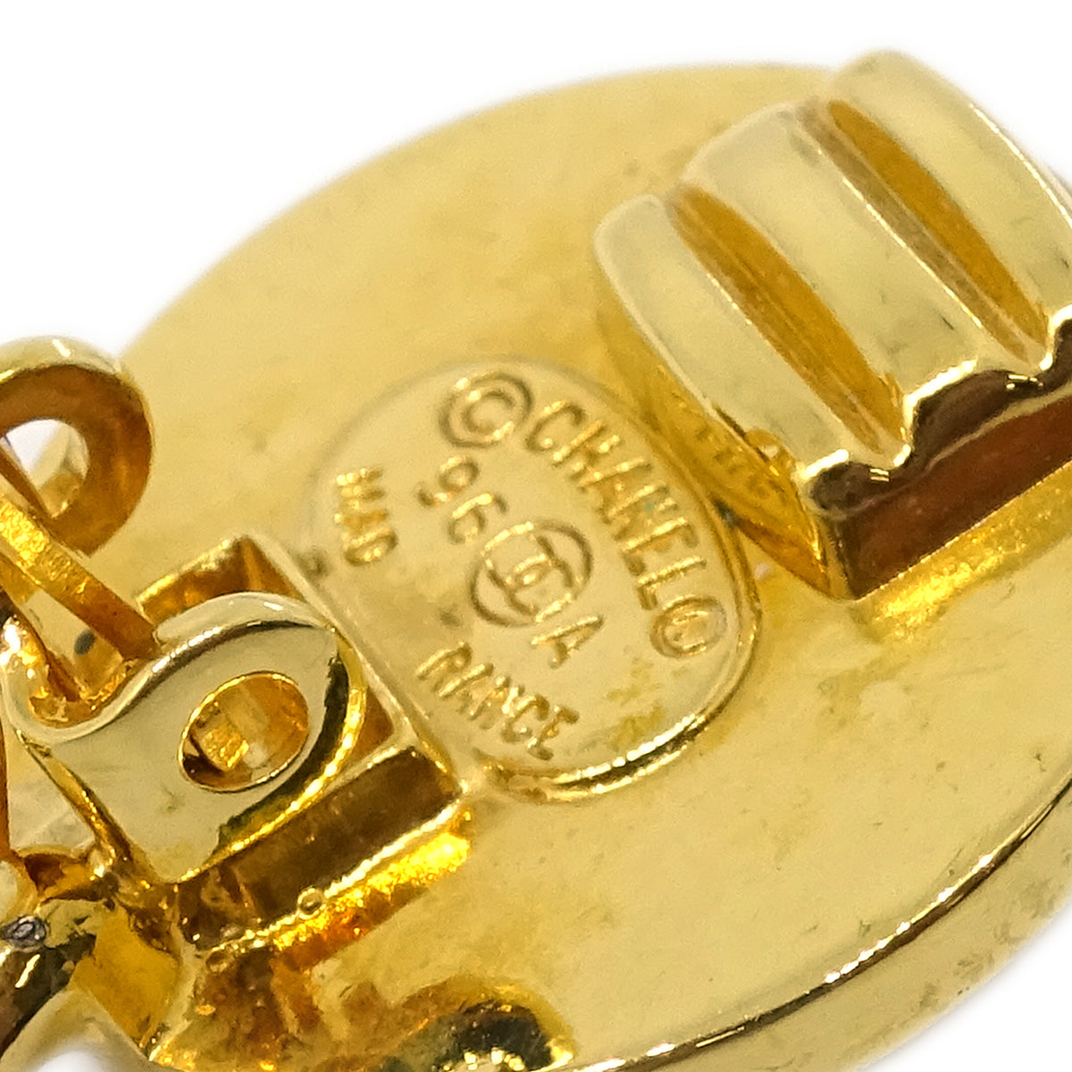Chanel Dangle Turnlock Earrings Clip-On Gold 96A