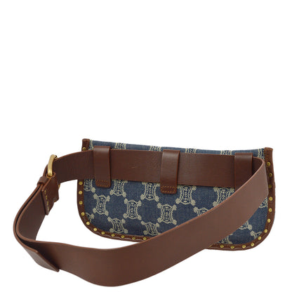 Celine Blue Denim Macadam Bum Bag Waist Pouch
