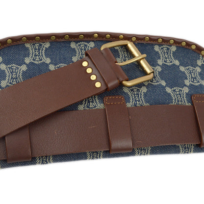 Celine Blue Denim Macadam Bum Bag Waist Pouch