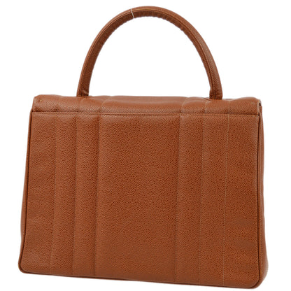 Chanel 1994-1996 Brown Caviar Mademoiselle Straight Flap Handbag