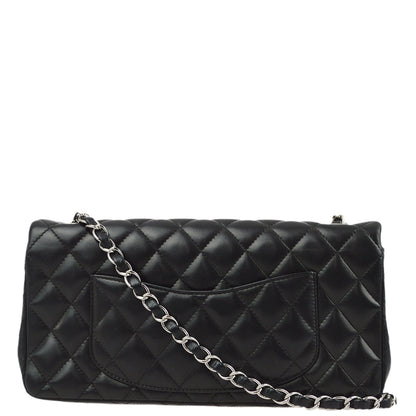 Chanel 2006-2008 Black Lambskin East West Shoulder Bag