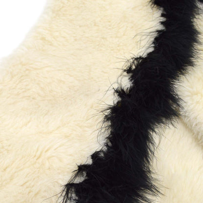 Chanel Fur Shawl Muffler Stole White Small Good