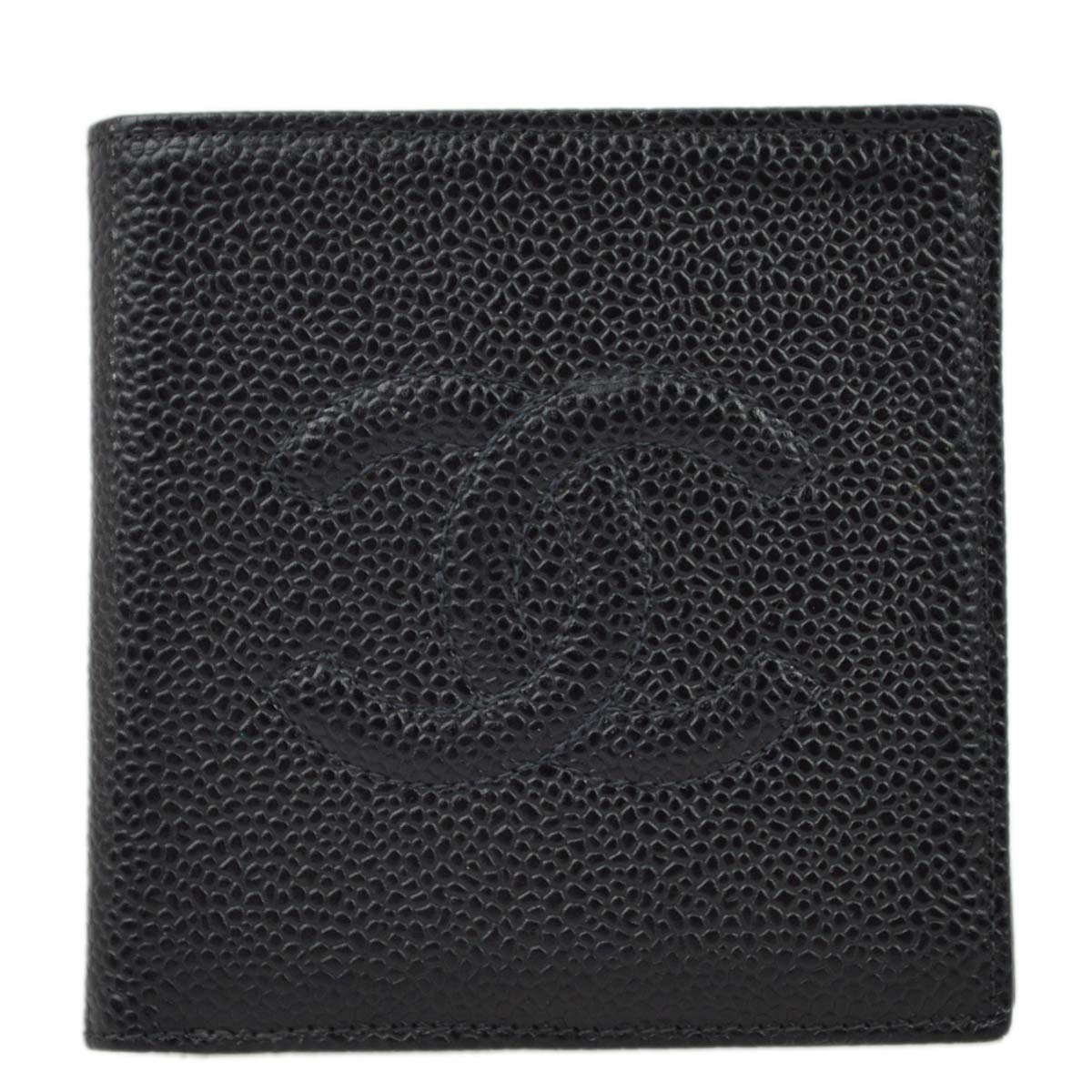 Chanel 2000-2001 Black Caviar Bifold Wallet Purse