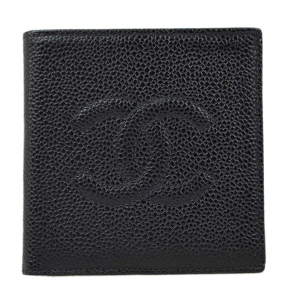 Chanel 2000-2001 Black Caviar Bifold Wallet Purse