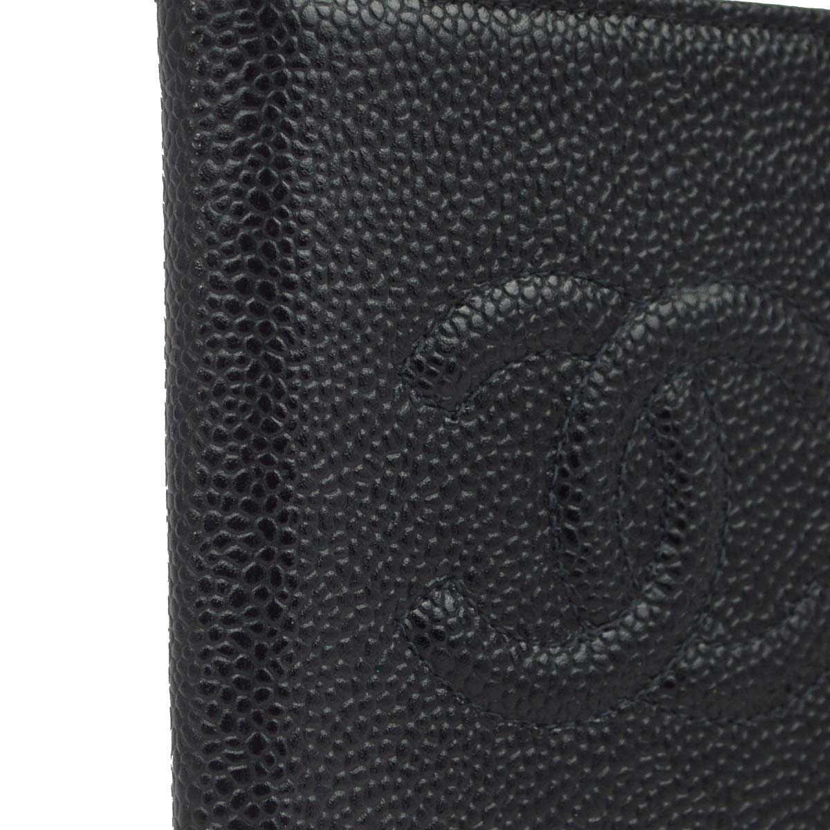 Chanel 2000-2001 Black Caviar Bifold Wallet Purse