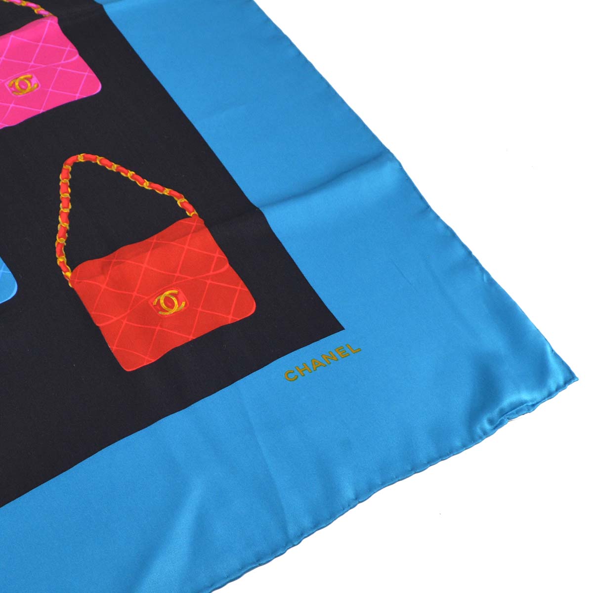 Chanel Scarf Light Blue Small Good
