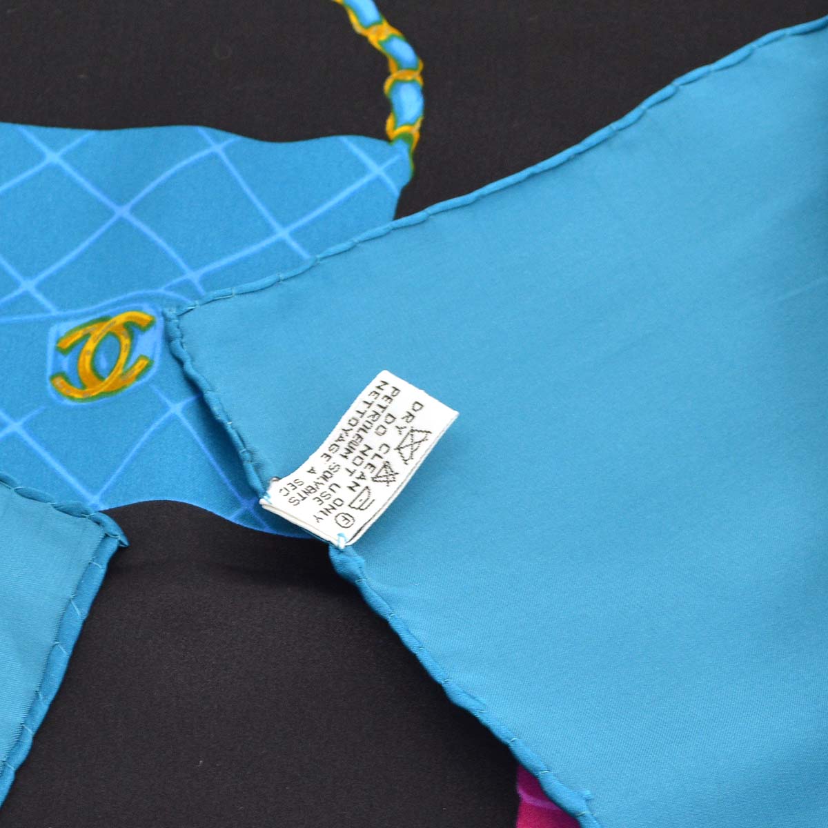 Chanel Scarf Light Blue Small Good