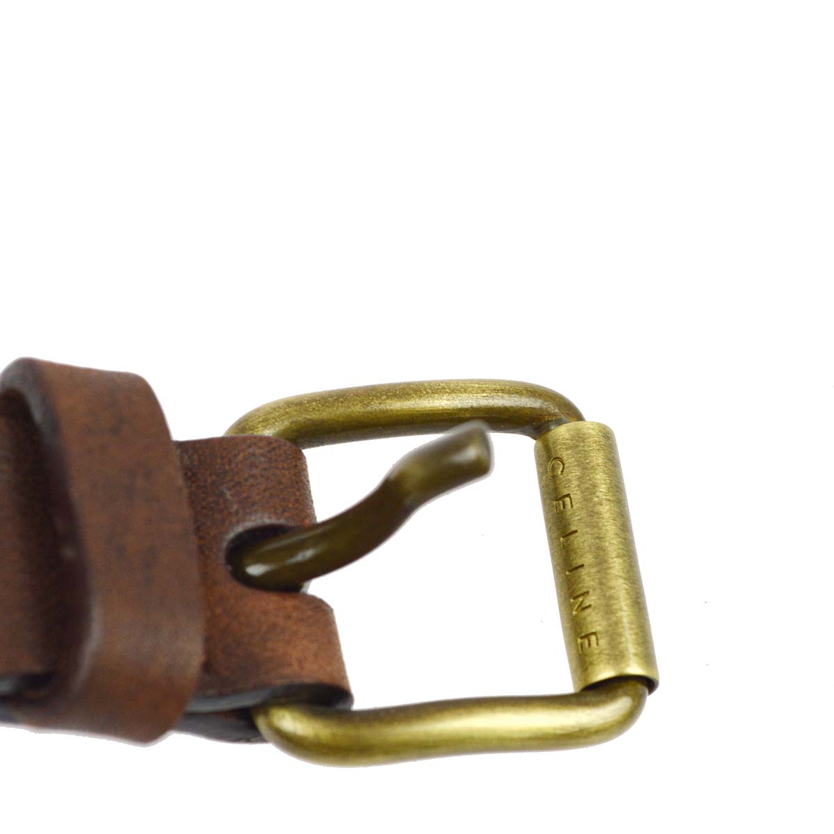 Celine Brown Leather Belt 80/32 Small Good