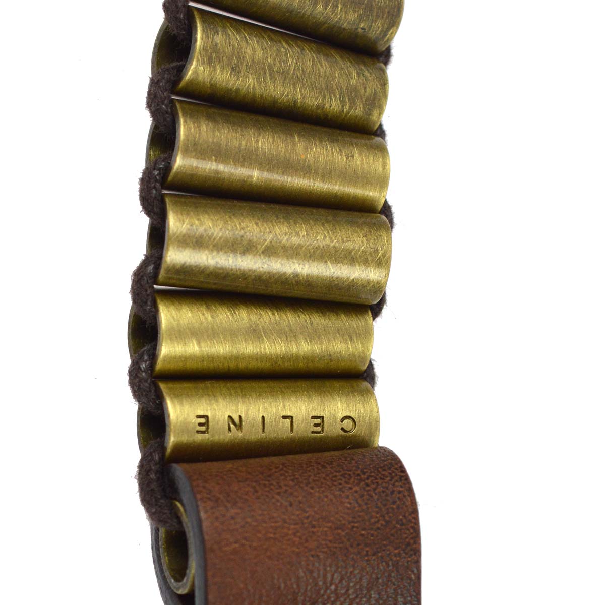 Celine Brown Leather Belt 80/32 Small Good