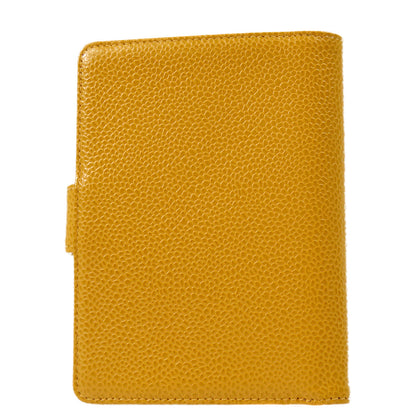Chanel 2001-2003 Yellow Caviar Note Book Cover Small Good