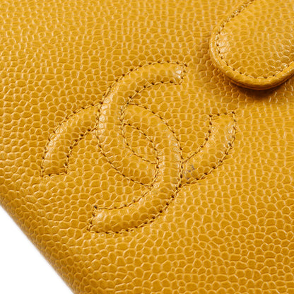 Chanel 2001-2003 Yellow Caviar Note Book Cover Small Good