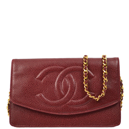 Chanel 1994-1996 Red Caviar Timeless WOC Wallet