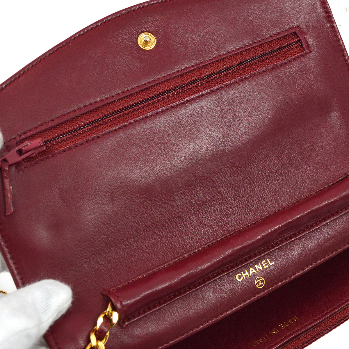 Chanel 1994-1996 Red Caviar Timeless WOC Wallet