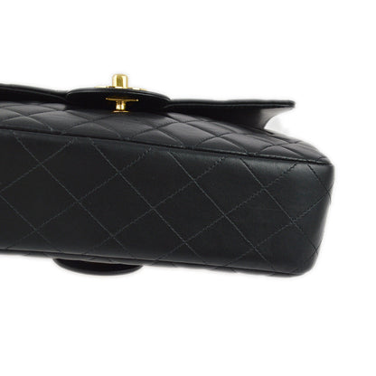 Chanel 1994-1996 Black Lambskin Double Sided Classic Flap Shoulder Bag