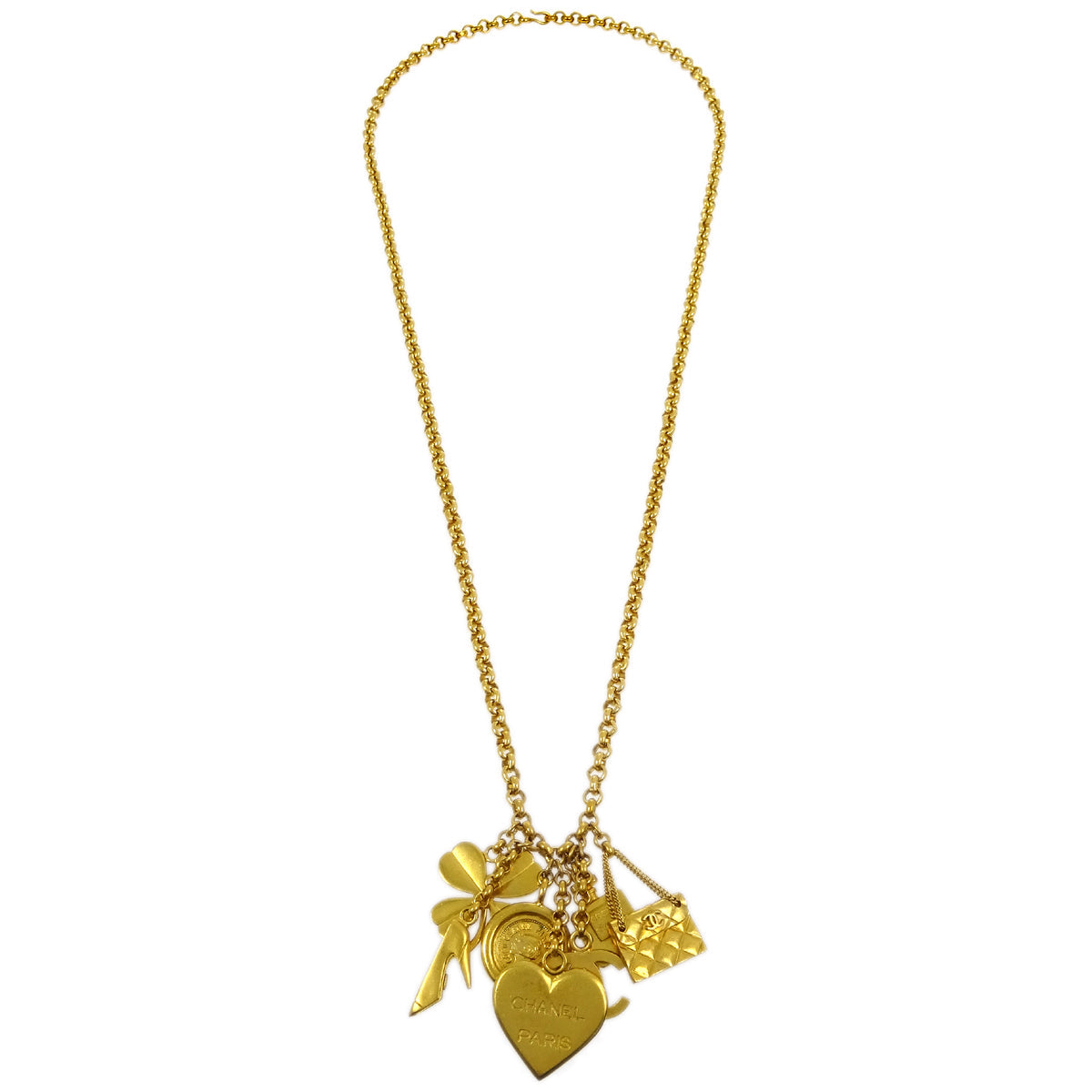 Chanel Icon Gold Chain Pendant Necklace 96P