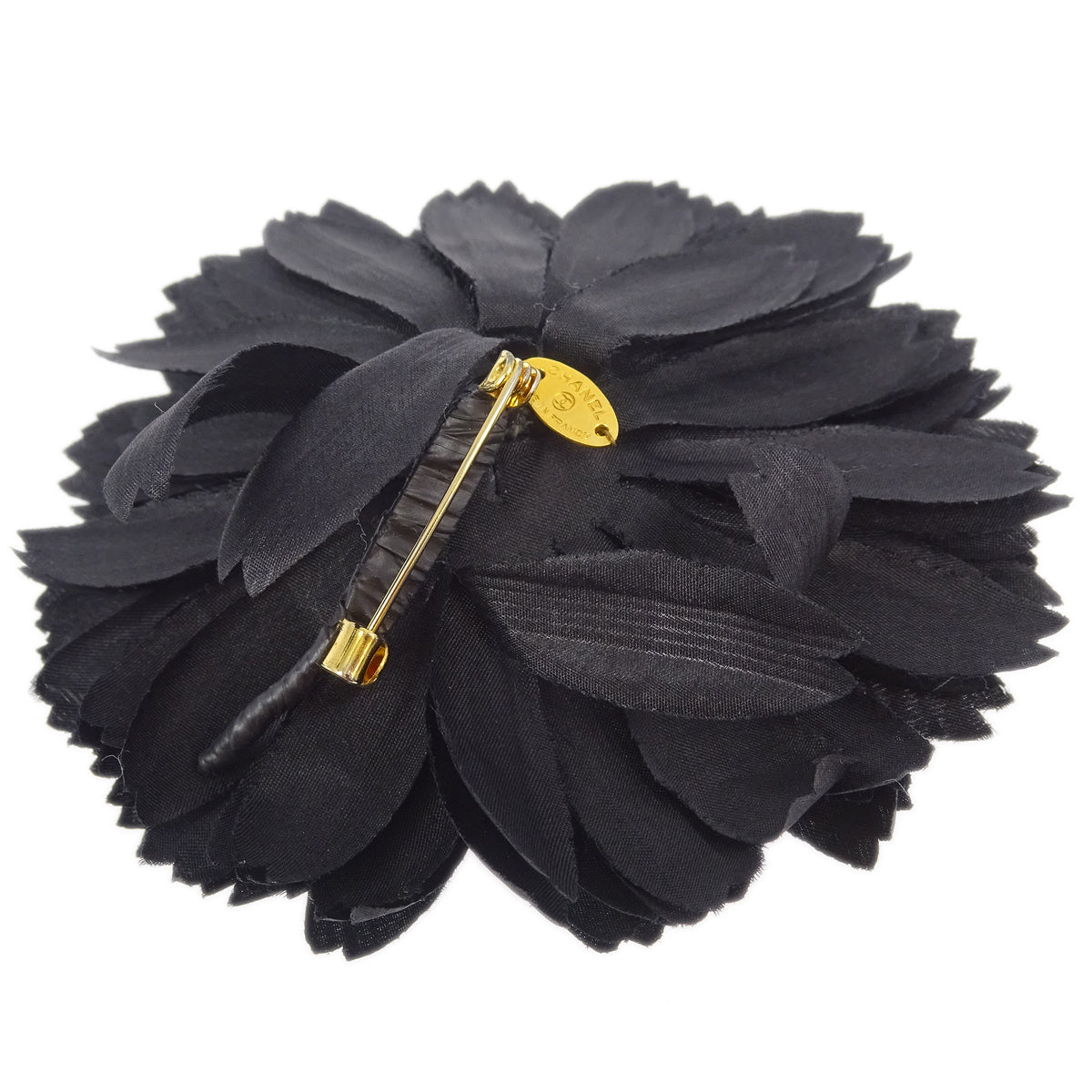 Chanel Sunflower Brooch Pin Black